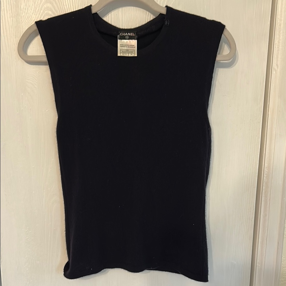 Chanel Navy Blue Cashmere top